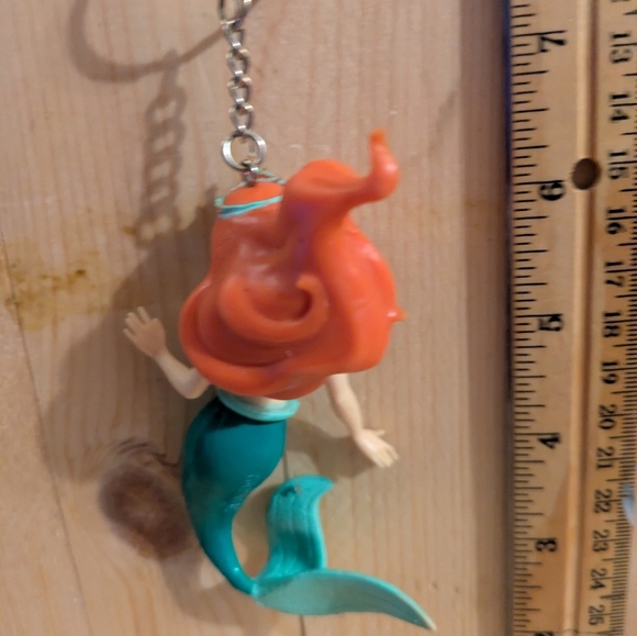 Disney Little Mermaid Keychain with Orange and Teal Colors Handmade - Picture 4 of 4